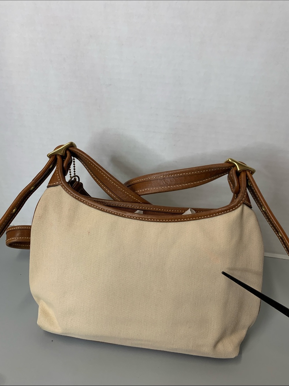 Coach Legacy 9123 Vintage Y2K Beige Canvas Shoulder Bag w/Brown Leather Trim - Picture 15 of 15